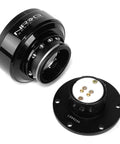 Race Steering Wheel Quick Release Kit For 6 Bolt 70mm And 74mm Hubs Gen 2.0 Black Body Black Ring close-up view