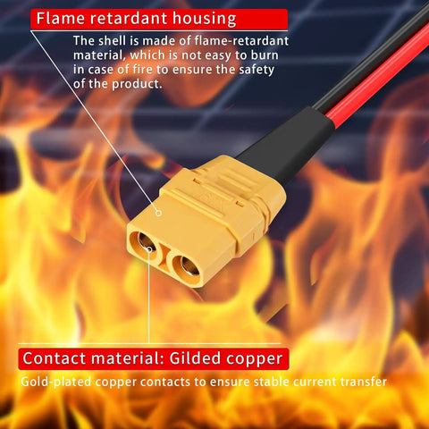 SB50 To XT90 Female Battery Cable 10 AWG 10 Ft Heavy Duty Power Lead For Forklift Trucks Tinned Copper Wire With Flame Retardant Housing Durable Quick Connect Cable, flame-retardant XT90 connector