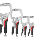 4 Piece Locking C Clamp Set Heavy Duty Welding Clamps Pliers Vise Grips With Swivel Pads 6 Inch 9 Inch 11 Inch Tough Grip For Craftsmen Home Workshop Projects, 4 clamps