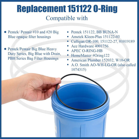 Replacement 151122 Water Filter O Ring 3 Pack for Pentair Pentek Big Blue housings, nitrile, 5 in ID