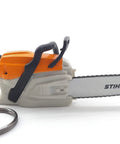 Battery Operated Chainsaw Keyring With Realistic Sound Effects, Orange Mini Tool Charm For Gear Junkies And Collectors