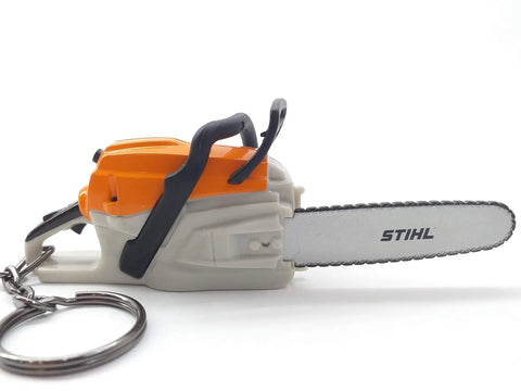 Battery Operated Chainsaw Keyring With Realistic Sound Effects, Orange Mini Tool Charm For Gear Junkies And Collectors