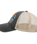 Bussin Summer We Out Cool Hat For Women Cute Tennis Trucker Caps With Mesh Ventilation Everyday Hat, side view with palm design