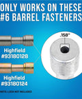Premium High Carbon Steel Plunger Punch Tool For Size Six Drum Fasteners 0.158 Inch Inner Bore with compatible fasteners.