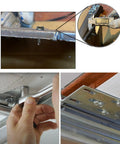 Number 14 Three Quarter Inch Serrated Hex Washer Head Self Drilling Tek Screws Zinc Plated Metal Fasteners used in garage door installation.