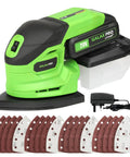 Garage Shop Ready Compact Detail Sander With 1.1A Motor Delivers 14,000 OPM For Smooth Woodworking, includes sandpaper and charger