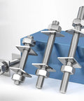 304 Stainless Steel Threaded Rod Kit With Nuts And Square Washers Full Thread Studs Assortment Of 25 Lengths From 16mm To 200mm Two Sets Each