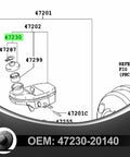 Diagram of Direct Fit Brake Fluid Reservoir Cap For Toyota 4Runner Tacoma Highlander Land Cruiser Camry Corolla RAV4.