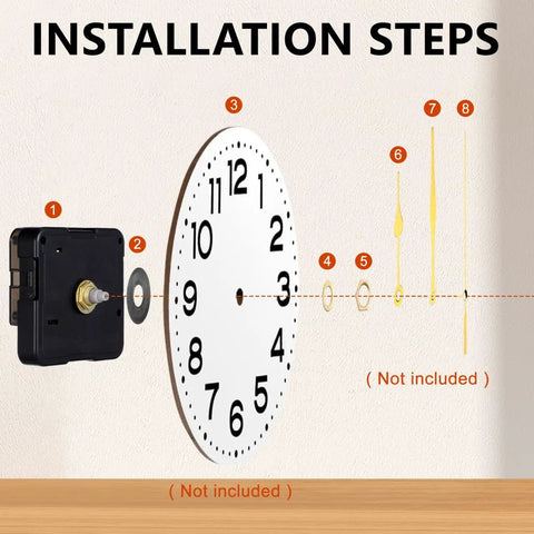 Installation steps for Quartz Clock Movement Replacement For DIY Projects With Quiet Sweep Technology