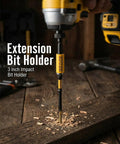 Impact drill with Ten Piece Pro Grade All In One Impact Screwdriver Bit Set with Magnetic Extension Holder drilling wood