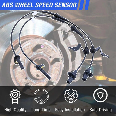 Front Abs Wheel Speed Sensor 2 Pcs Built Tough Kit For 2013 2017 Honda Accord And 2015 2020 Acura TLX Driver Passenger Side view with brake rotor background.