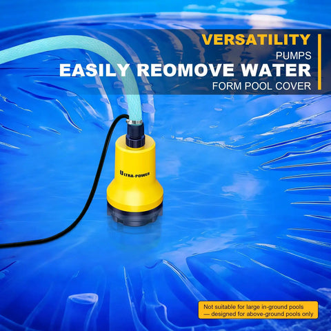 Cordless Submersible Water Transfer Pump With 17 GPM Flow Compatible With Dewalt 20V Max Battery Pack Tool shown on pool cover