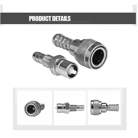 Five Sixteenth Inch Fuel Connector For Tohatsu Nissan Outboard Engines 2 Stroke And 4 Stroke 5-90HP Replacement 3B2-70260-1 3B2-70250-1 OEM Quality Marine Fuel Fitting For Easy Install And Rock Solid Performance, metal connectors shown close-up