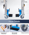 Heavy Duty Furniture And Crate Mover Moving Dolly 1210 Lb Capacity Mechanical Lift details with casters and safety features
