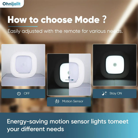Modes of Motion Sensor Ceiling Lights Battery Powered Easy Install Indoor Motion Activated LED Ceiling Lights shown