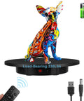 Heavy Duty Motorized Rotating Display Stand Rechargeable 360 Degree Platform With Remote Control Load Up To 330 Lbs For Product Photography Live Video Show Studio Setup Black Wireless Design Easy Setup with colorful dog figurine.
