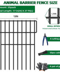 Easy No Dig Dog Fence 25 Panels Garden Barrier 17 Inch High By 27 Foot Long 1.25 Inch Gap Rustproof Metal Decorative Fence