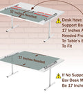 Built Like a Tank Heavy Duty Under Desk Drawer Slide Out fitting guide, showing 17 inches needed for desk installation.
