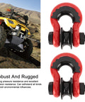 34 Inch Heavy Duty Off Road Recovery Shackle With Pulley 2 Pack, 18 Ton Load Capacity, Carbon Steel With Rubber Coating