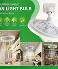 Ten Inch Screw In Ceiling Fan With Light Socket And Remote Controlled Dimmable Led Bulb Three Speeds in adjustable angle design for versatile use