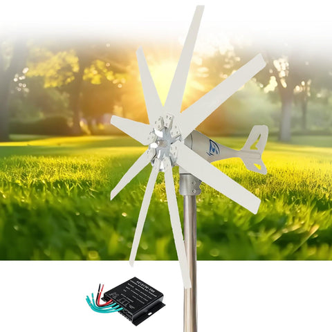 High Efficiency 18000W Wind Turbine Kit With 8 Blade Windmill For 12V 24V 48V Off Grid Homes Boats Cabins And Terraces Controller Included Low Starting Torque Three Phase Permanent Magnet Generator.