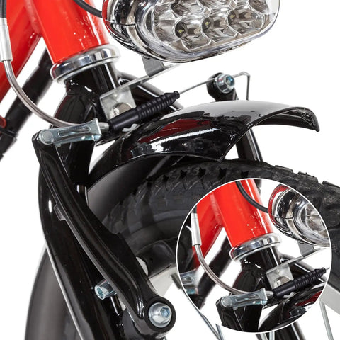 V Type Bike Brake Noodles Set With 3 Front 90 Degree Noodles And 3 Rear 110 Degree Noodles Plus 6 Rubber Boots Cable Guide Tubes For Easy Replacement And Smooth Braking On Daily Rides installed on bicycle