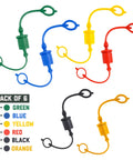 Hydraulic Hose Dust Caps And Plugs Kit Half Inch ISO A Quick Disconnects With Retention Ring Six Color Set
