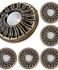 Six Pack Top Shelf Led Can Lights Retrofit Recessed Downlights 4.5 Inch Solid Brass Dimmable Adjustable design with detailed trim.