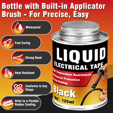 Liquid Electrical Tape Quick Drying Insulating Glue Black Waterproof Wire Sealant For Electrical Connections, can view.