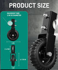 Side view of 6 Inch Gate Wheel Heavy Duty Caster For Metal Gate Tubes 330 Lb Capacity with rubber tire and steel plate
