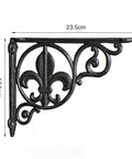 Vintage Industrial Metal Shelf Bracket With Triangular Design, Durable Iron Construction, Retro Style, Compact 23.5cm x 17.5cm Size