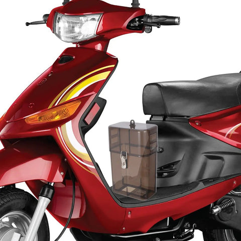 Heavy Duty Outdoor Ev Charger Socket Case Weatherproof Plug Protector built tough attached to red electric scooter for simple installation.