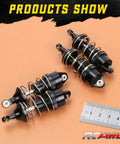 ARRMA Vendetta 3S Infraction 70mm MEGA Front And Rear Shocks Upgrade Kit shown with ruler for scale on RC Bashers