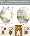 Resin Toilet Seat Elongated for Bathroom with dimensions 14.5" x 18.5" featuring a scenic design.
