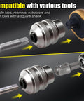 Adjustable Tap Socket Tool Set, 2-Piece One Half Inch Drive, M13 To M19 Chuck with tools and adapter, CR-MO Steel