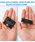 Premium INCREWAY 10 Pack Cabinet Hinges With Screws, adjustable tension, black nylon, shown in hand for size reference