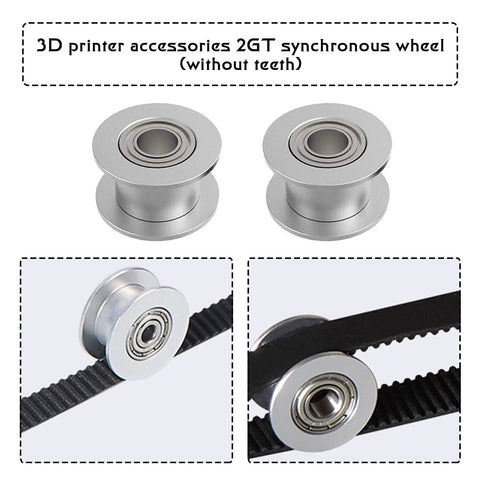 4 Pack GT2 Idler Pulleys 20 Teeth 5mm Bore 10mm Wide With Double Bearings For 3D Printer CNC Machines Beefy Durable Aluminum Alloy Replacement Parts Perfect For Smooth Operation Low Noise High Precision, GT2 pulley with belt