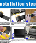 Installation steps for Under Couch Blocker Sofa Guard Sectional Connector Bumper That Stops Items From Sliding Under Furniture