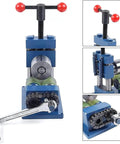 Heavy Duty Manual Ring Bending Press Machine with red handle, steel frame for shaping metal bands and cuffs.