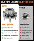 Comparison of new 2 Pack Front And Rear Wheel Hub Bearing Assembly 513275 and old version highlighting improvements.