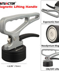 Front view: MUTUACTOR magnetic lifting handle with retractable neodymium magnet, grey, 1 piece