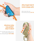 Person holding Heavy Duty Tree Climbing Flip Line Kit with 1/2 Inch Steel Wire Core And 8 Foot Length Triple Lock Carabiner