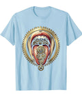 Sick Steampunk T-Shirt For Men Featuring Biomechanical Mouth Gears And Surreal Alternative Art Design In Baby Blue 3X Large Cool Fit Tee