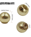 Top Shelf Solid Brass Ball Lamp Finials Caps Knob Set Heavy Duty 17.5 Mm Shade Toppers With Brass Reducing Adapter For Table And Floor Lamps Antique Brass Finish Two Pack, size chart with 17.5mm and M10/1mm threads