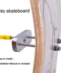 Dope Floating Skateboard Deck Display Wall Mount For Vertical Longboard Hanger With Stainless Steel Hardware Screws Included Patent Pending Type A Installation Manual showing installation on wood surface.