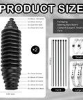 Trimmable Silicone Tie Rod Boot Kit With Clamps And Zip Ties For Universal Rack And Pinion Steering Protection, size details