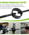 Motorcycle Fork Spring Compressor Tool Kit With Radial Pin Spanner And Cartridge Rod Holder Fits 50cc To 1300cc Bikes street view, iron tool