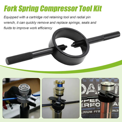 Motorcycle Fork Spring Compressor Tool Kit With Radial Pin Spanner And Cartridge Rod Holder Fits 50cc To 1300cc Bikes street view, iron tool