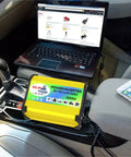 Ready To Rock 3000 Watt Off Grid Home Solar Power System Kit With Heavy Duty Inverter and Fast Charge Controller for RV adventure showing 3000W inverter in car.