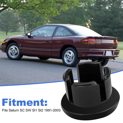 Saturn Stick Shifter Cable Bushing Direct Replacement For Manual Transmissions Fits SC SW Sl1 Sl2 1991 2003 Black Plastic Rubber Material Tighten Shifts Reduce End Play More Precise Durable, black bushing shown with Saturn SC coupe fitment
